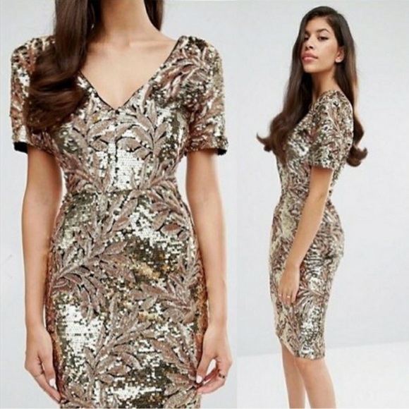 ASOS Dresses & Skirts - Asos club gold sequin dress